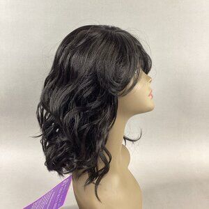 CT147 Shoulder Length Wavy #1B Off Black Synthetic Full Wig